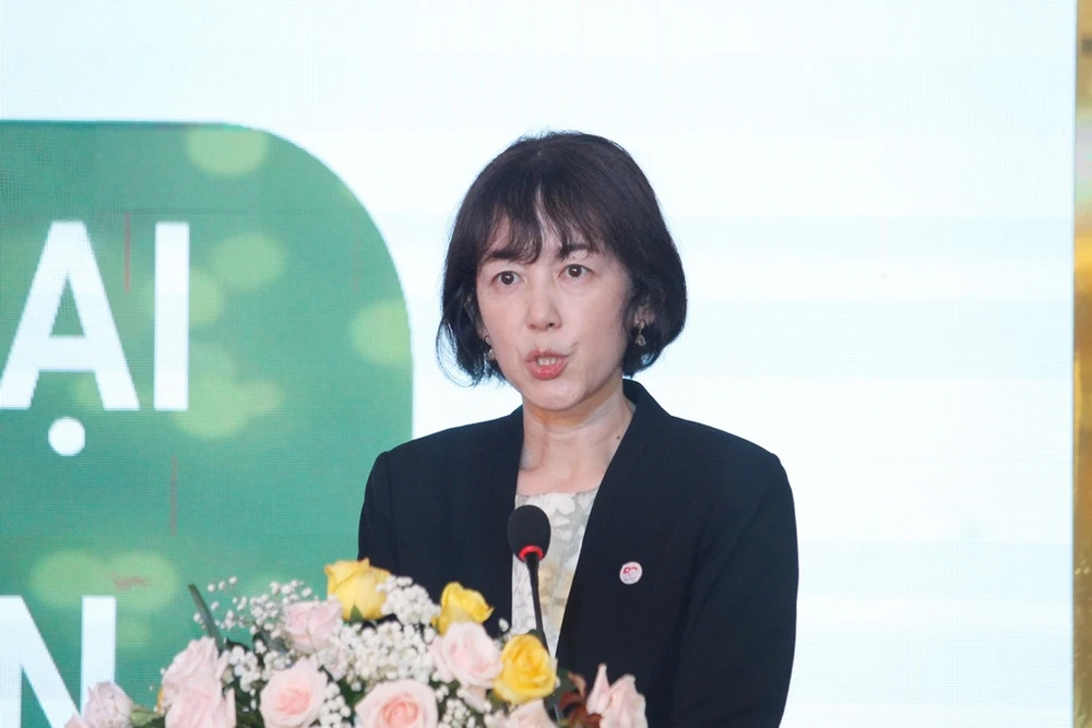 Bà OGAWA Megumi, Phó Tổng Lãnh sự Nhật Bản tại TP.HCM phát biểu tại hội thảo. Ảnh: NHẪN NAM