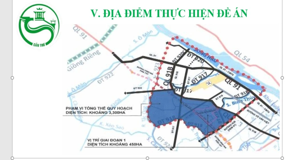 họa đồ vị trí trung tâm liên kết sản xuất và tiêu thụ nông sản vùng ĐBSCL đặt tại Cần Thơ.
