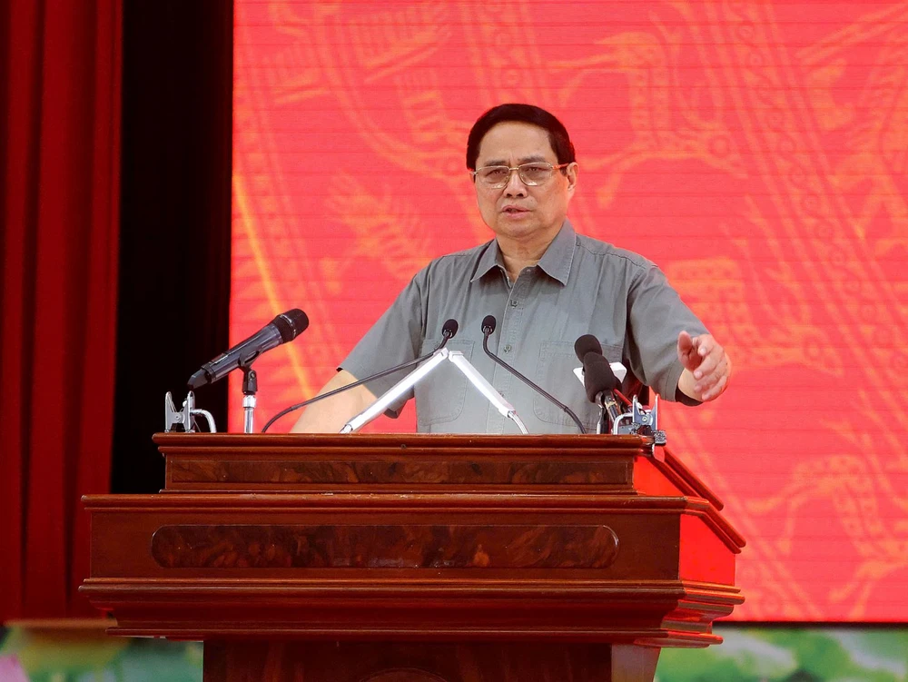 Thủ tướng Phạm Minh Chính đang chủ trì hội nghị tại TP Cần Thơ