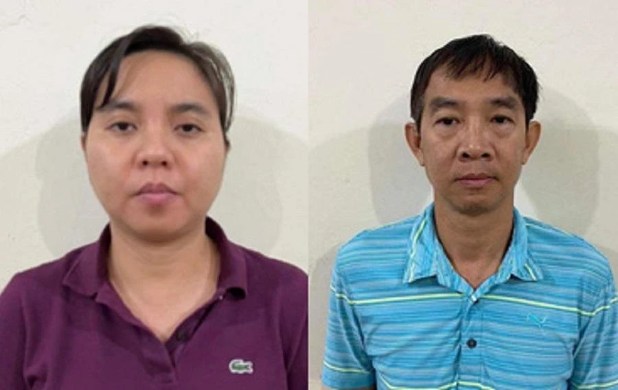 Hai bị can Nguyễn Phương Hồng (trái) và Hồ Bửu Phương