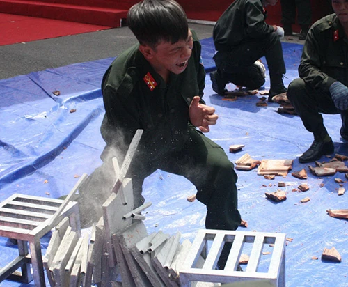 Xem cảnh sát cơ động Bình Dương trình diễn võ thuật ảnh 6