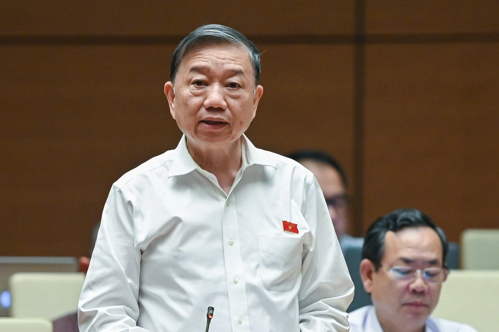 Bộ trưởng Tô Lâm phát biểu tại phiên thảo luận. Ảnh: PHẠM THẮNG Bộ trưởng Tô Lâm phát biểu tại phiên thảo luận. Ảnh: PHẠM THẮNG