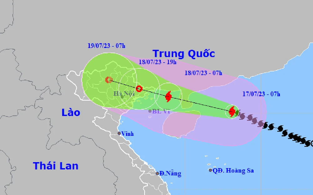 Vị trí, đường đi của bão số 1. Ảnh: nchmf.gov.vn