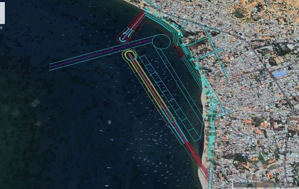 Phối cảnh dự kiến xây dựng cảng cá ở vịnh Mũi Né