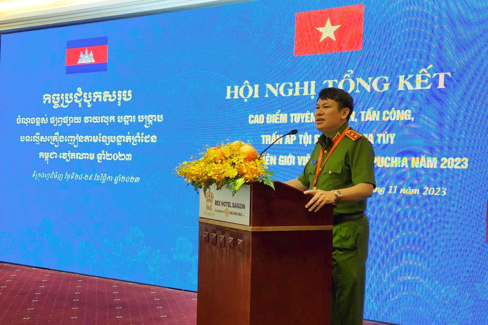 Trung tướng Nguyễn Văn Viện thông tin về tội phạm ma túy dọc tuyến biên giới Việt Nam - Campuchia.