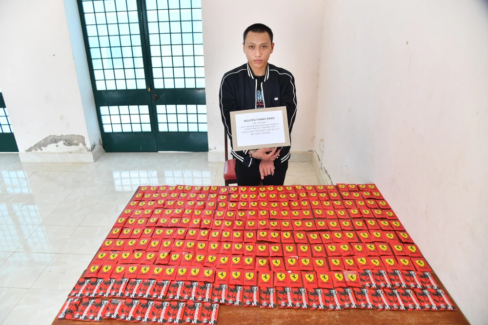 Nguyễn Thanh Sang bị bắt cùng 260 bịch ma tuý. Ảnh: VT