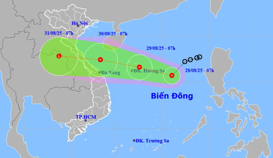 2 ngày tới, áp thấp nhiệt đới vào vùng biển Nghệ An – Đà Nẵng