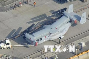 Máy bay quân sự được chuyển đến căn cứ Iwakuni. (Nguồn: Kyodo/TTXVN)