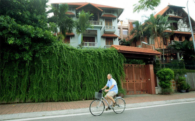 Những căn nhà phủ cây xanh mướt bên bờ hồ Tây ảnh 4