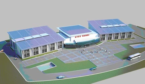 Phối cảnh Trung tâm kiểm soát không lưu Hà Nội, đặt tại phố Nguyễn Sơn, quận Long Biên, với tổng vốn đầu tư 750 tỉ đồng, dự kiến sẽ được chính thức khai thác từ tháng 1/2015. khong-luu-7942-1417163478.jpg