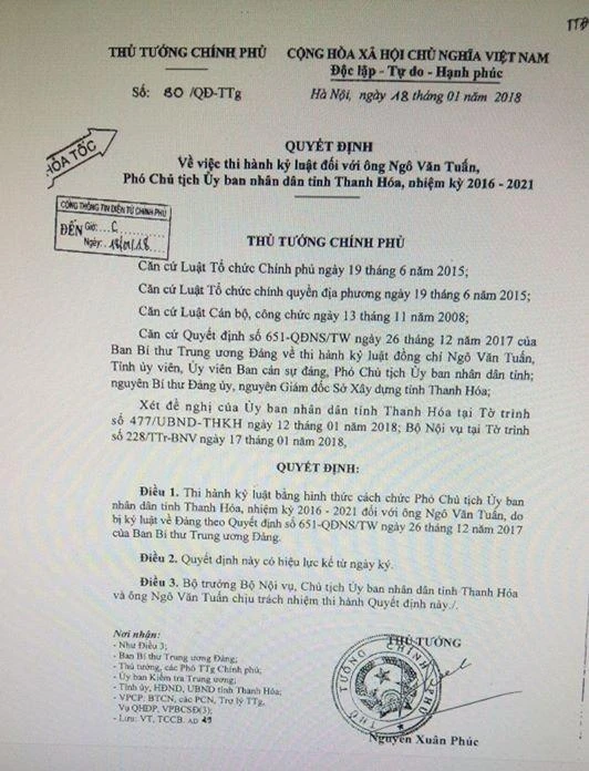 Thủ tướng cách chức phó chủ tịch Thanh Hóa Ngô Văn Tuấn ảnh 2