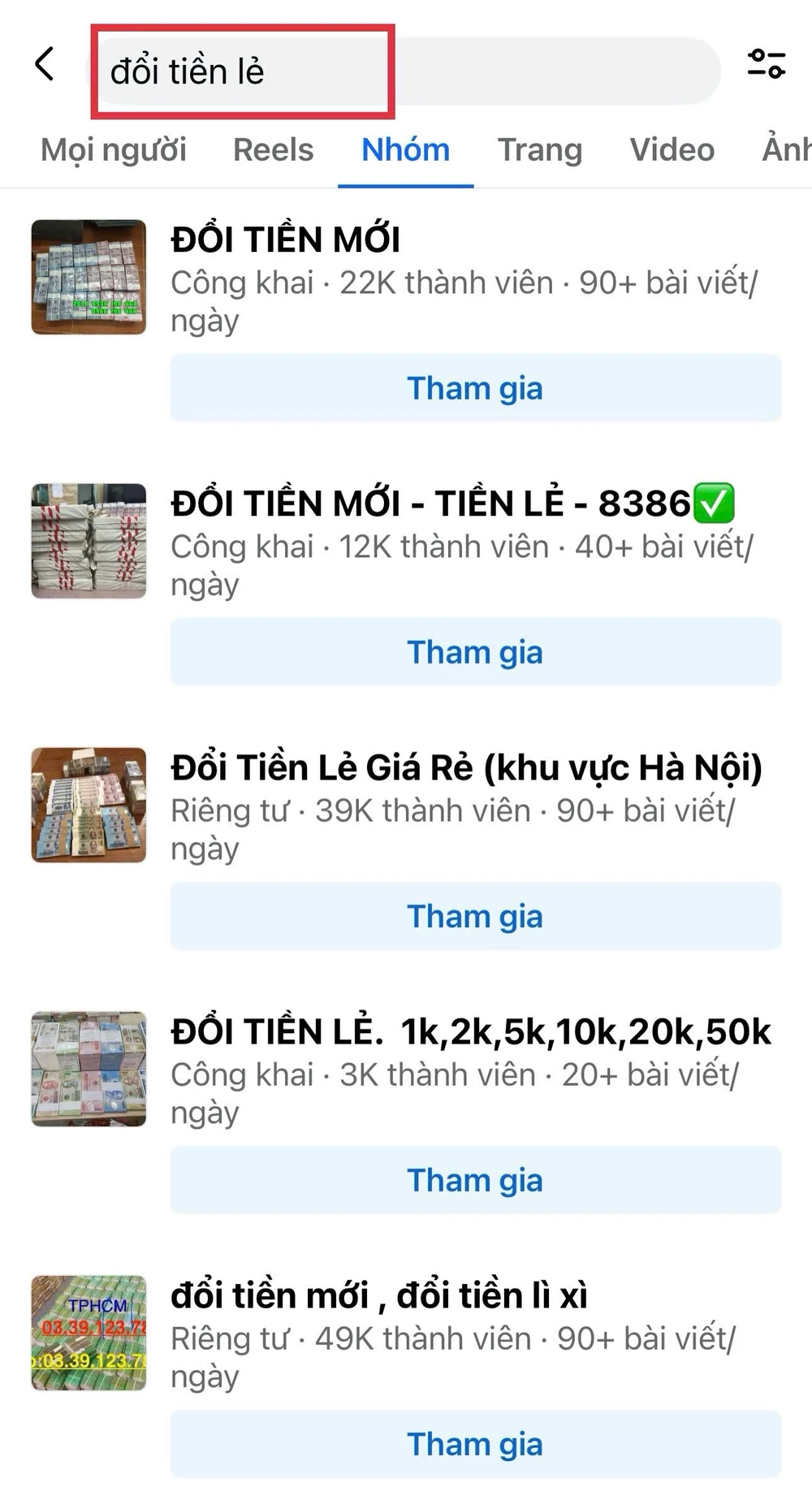 đổi tiền lẻ