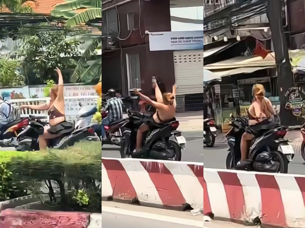 thả tay khi lái xe máy