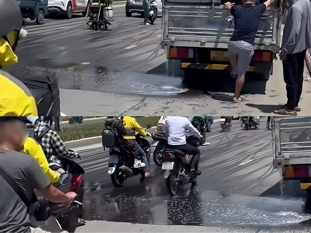 Tràn dầu ra đường