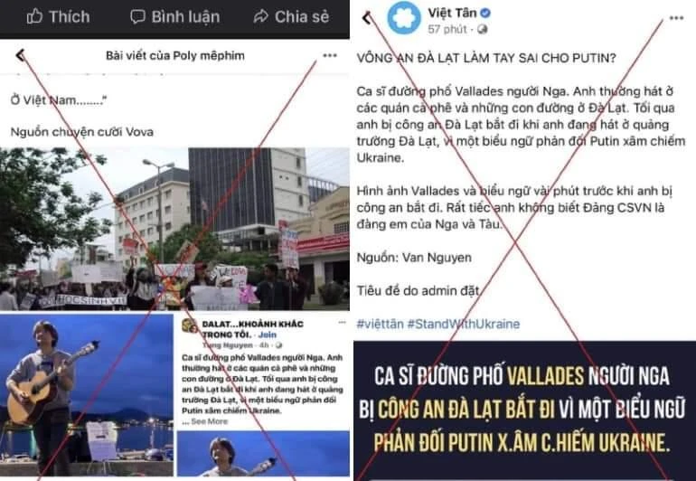 Thông tin Công an TP Đà Lạt bắt anh Propisnov Alexander là sai sự thật.