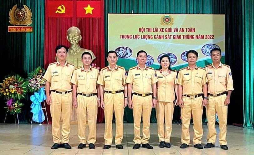 Đội thi của lực lượng CSGT tỉnh Lâm Đồng xếp thứ tư khu vực phía Nam Ảnh CA