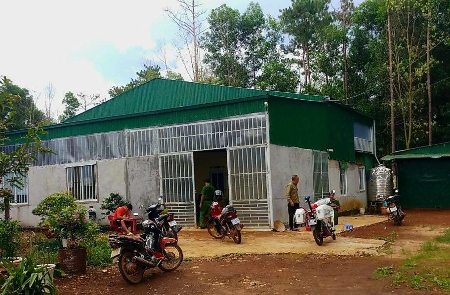 Cơ quan chức năng huyện Bảo Lâm kịp thời can ngăn vụ hành hung người tố cáo phá rừng Ảnh VT