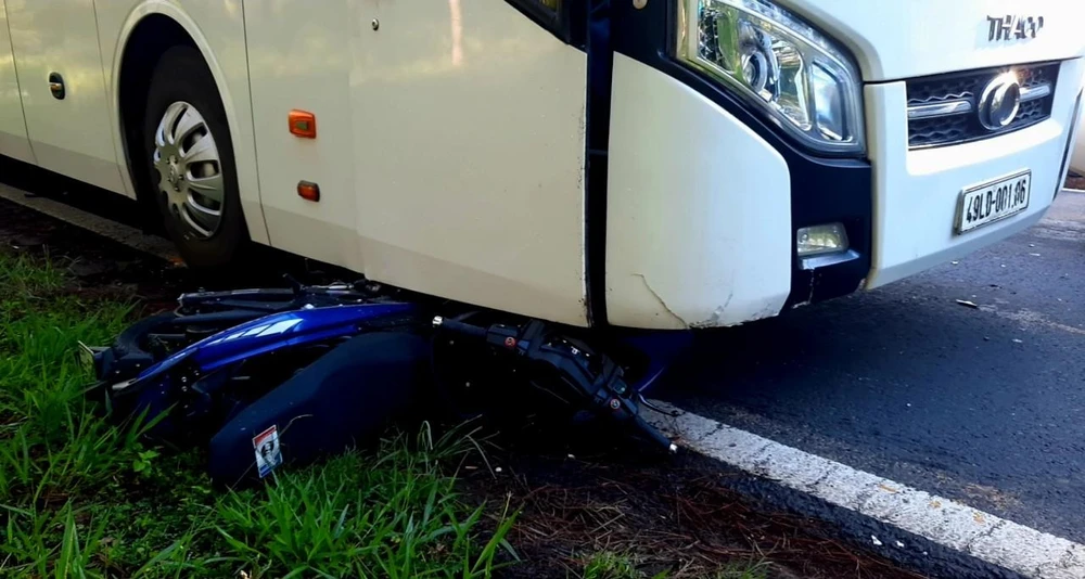 Xe mô tô do anh Dũng điều khiển Ảnh VT