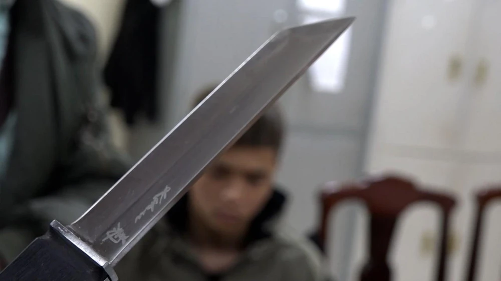 Con dao mà Tâm dùng để gây án. Ảnh: LÊ TIẾN