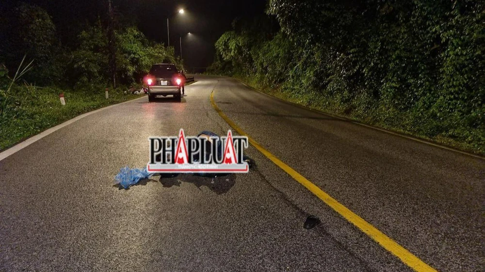 Hai người đàn ông gặp nạn trên đèo Bảo Lộc. Ảnh VT