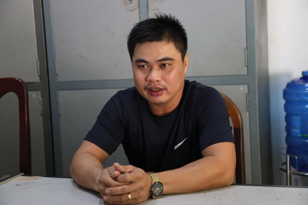 Võ Minh Quân tại cơ quan công an. Ảnh: CTV