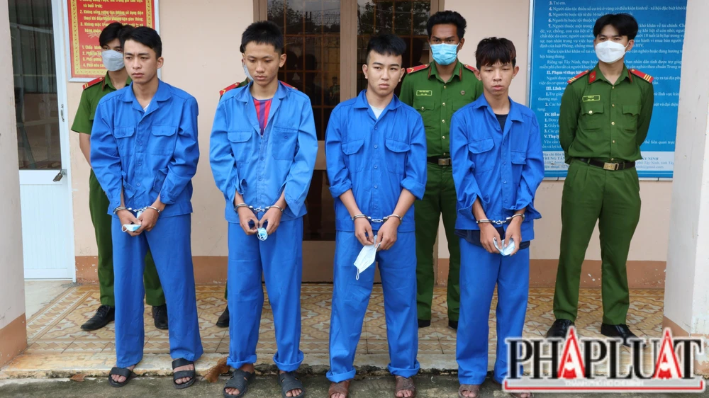 4 thanh niên bị bắt giữ. Ảnh: VÕ TÙNG