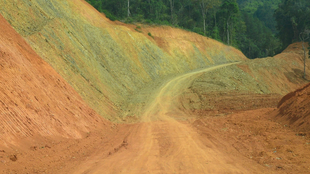 Khoảng khoảng 20 ha rừng bị đơn vị thi công khai thác trái phép. Ảnh: VT