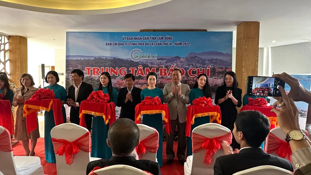 Khai trương Trung tâm báo chí Festival Hoa Đà Lạt 2022. Ảnh: VÕ TÙNG