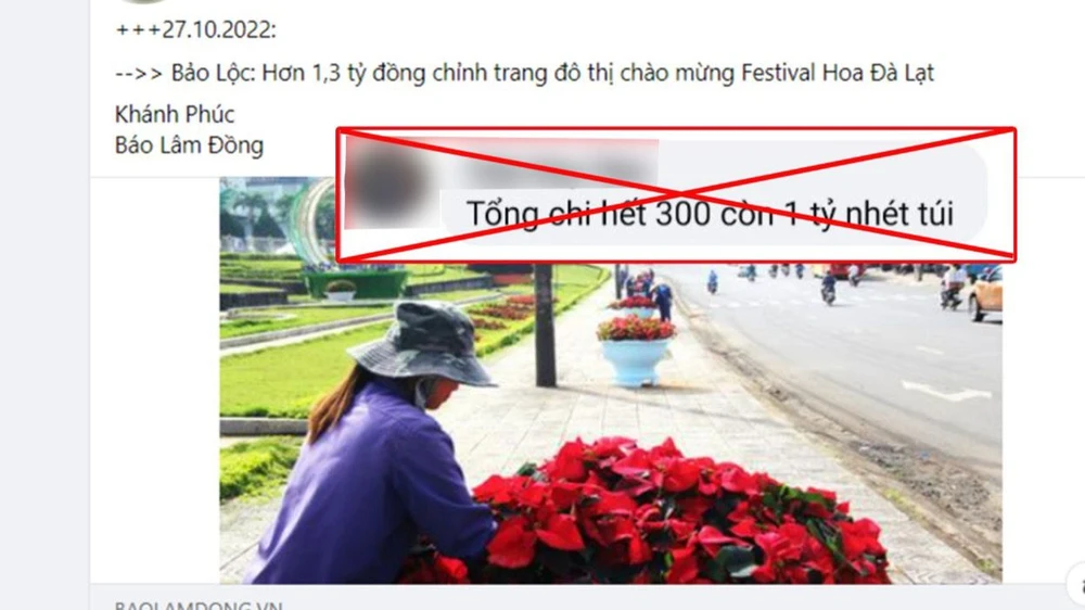 Bình luận sai sự thật của ông T. Ảnh: CA