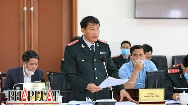 Chánh Thanh tra tỉnh Lâm Đồng Nguyễn Ngọc Ánh (đứng) phát biểu tại một hội nghị. Ảnh: VT Chánh Thanh tra Lâm Đồng Nguyễn Ngọc Ánh