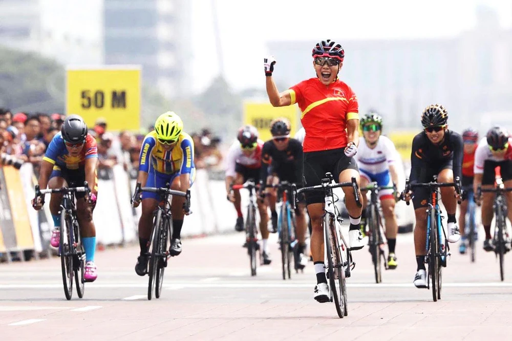 Nhà vô địch xe đạp châu Á Nguyễn Thị Thật trước cơ hội giành HCV SEA Games 31 trên sân nhà. Ảnh: PHẠM HUY
