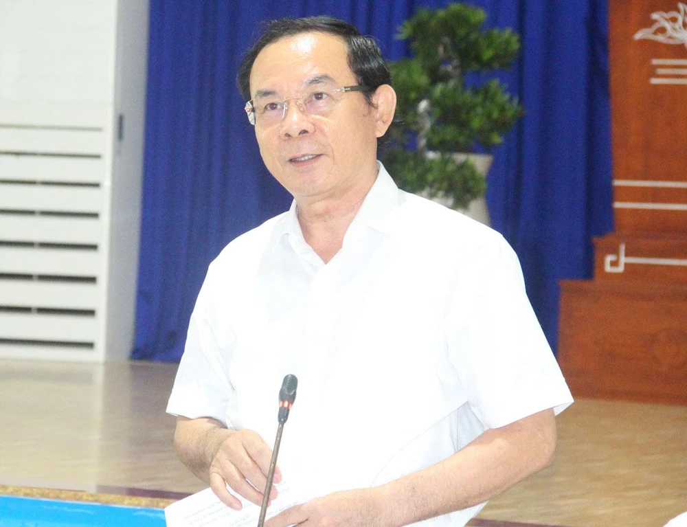 Bí thư Thành ủy TP.HCM Nguyễn Văn Nên phát biểu chỉ đạo tại buổi làm việc. Ảnh: LÊ THOA