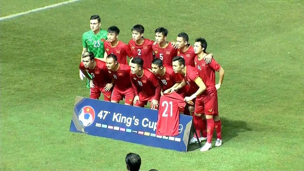 Đội tuyển Việt Nam tại King’s Cup 2019 thắng chủ nhà Thái Lan 1-0. Ảnh: VFF