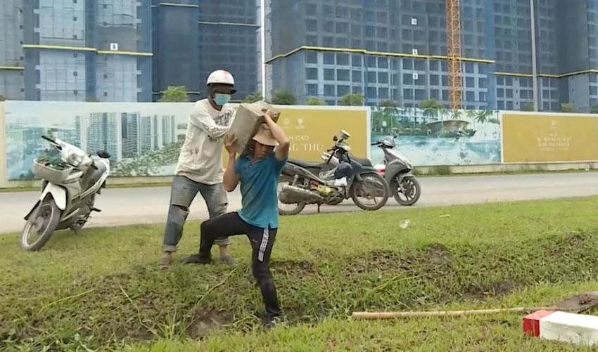 Công tác cắm cọc dự án đường vành đai 3 đã hoàn thành vào tháng 10-2022. Ảnh: ĐT