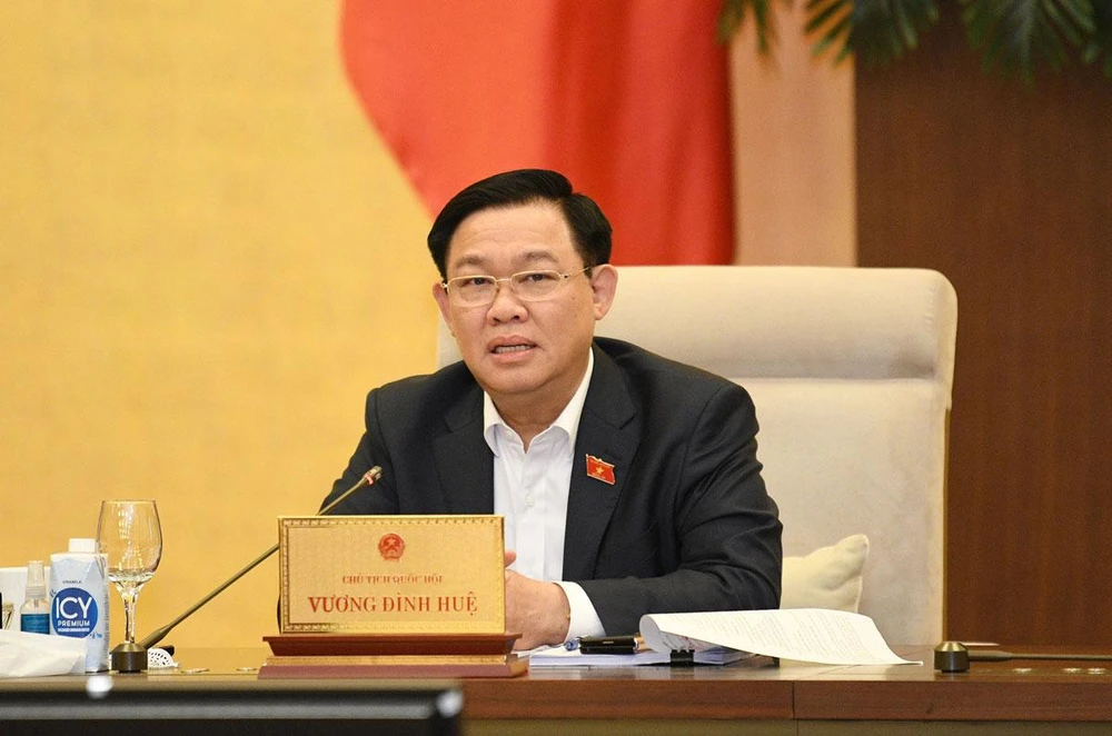 Chủ tịch Quốc hội Vương Đình Huệ tại phiên họp. Ảnh: QH