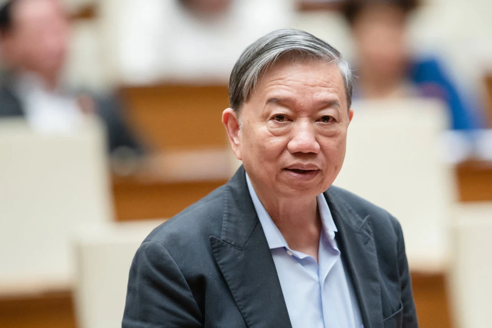 Ông Tô Lâm tại phiên họp thứ 21 của Ủy ban Thường vụ Quốc hội. Ảnh: TN