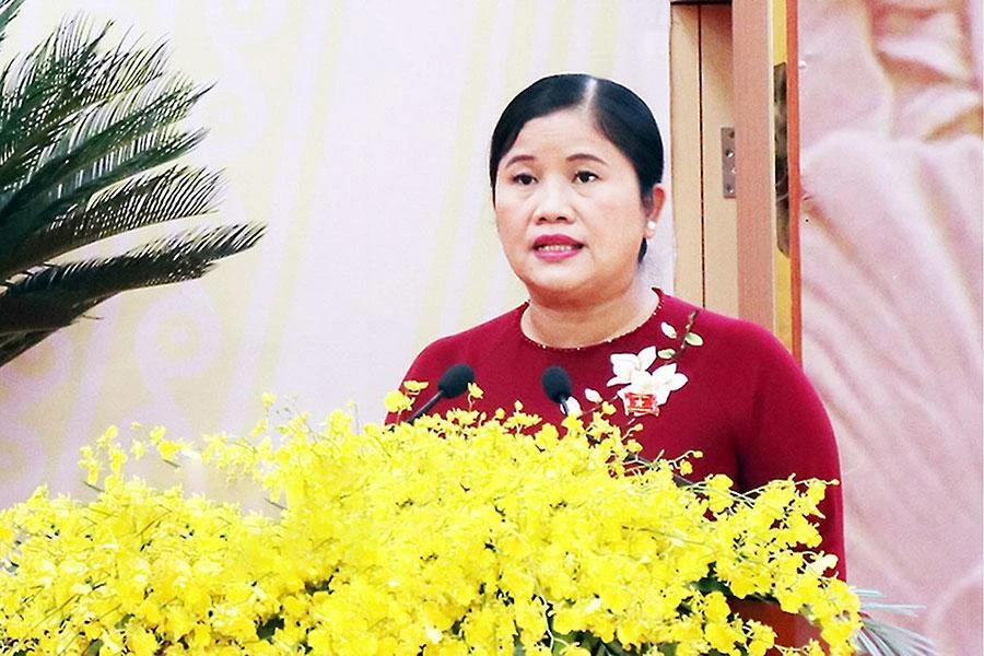 Bà Trần Tuệ Hiền, Chủ tịch UBND tỉnh Bình Phước, đã quyết định xác minh TSTN với hơn 50 trường hợp, được lựa chọn ngẫu nhiên hồi tháng 9-2021. Ảnh: BP