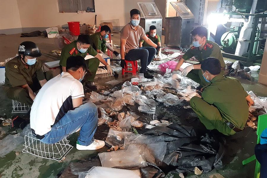 Cảnh sát triệt phá một đường dây ma túy có quy mô lớn. Ảnh: TIỂU HÀ