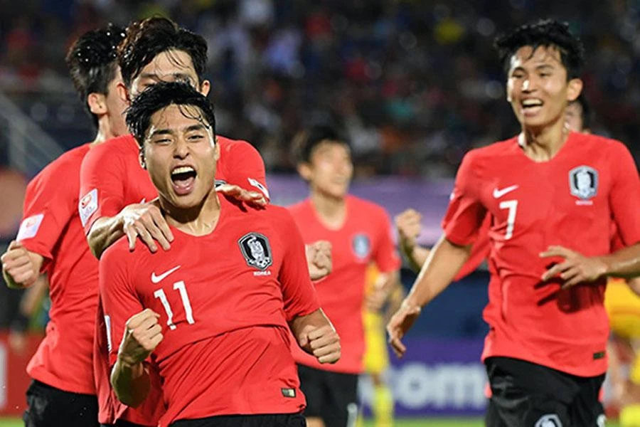 U-23 Hàn Quốc rơi vào bảng có ba đội Đông Nam Á nên vẫn chưa xác định được sức mạnh thực sự của đương kim vô địch. Ảnh: AFC