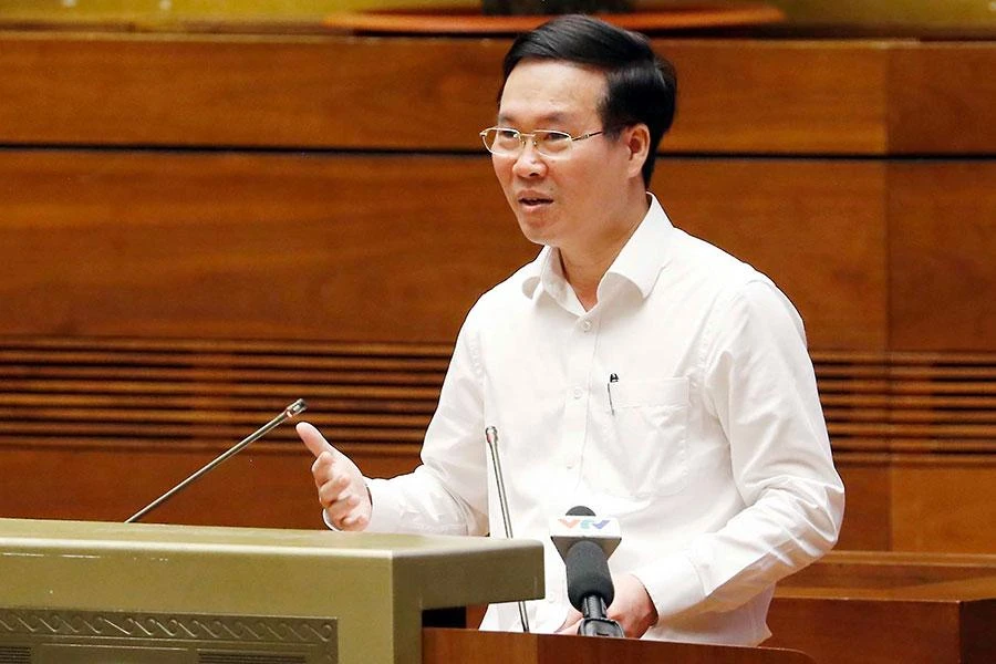 Thường trực Ban bí thư Võ Văn Thưởng phát biểu kết luận tại hội nghị. Ảnh: TTXVN