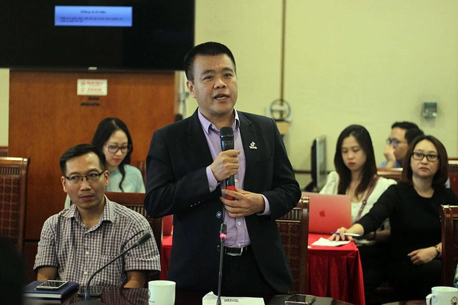Ông Nguyễn Lâm Thanh, đại diện TikTok Việt Nam, phát biểu tại hội nghị quảng cáo trên mạng. Ảnh: VIẾT THỊNH