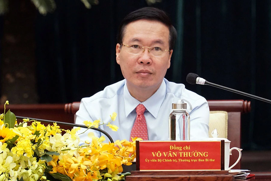 Thường trực Ban Bí thư Võ Văn Thưởng tại hội nghị triển khai Nghị quyết 31 của Bộ Chính trị. Ảnh: B.PHƯƠNG