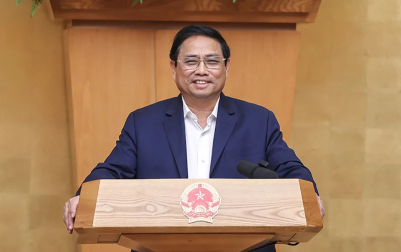 Thủ tướng nhấn mạnh tình hình kinh tế - xã hội trong tháng 2 và hai tháng đầu năm tiếp tục xu hướng phục hồi, đạt kết quả khả quan trên nhiều lĩnh vực. Ảnh: VGP