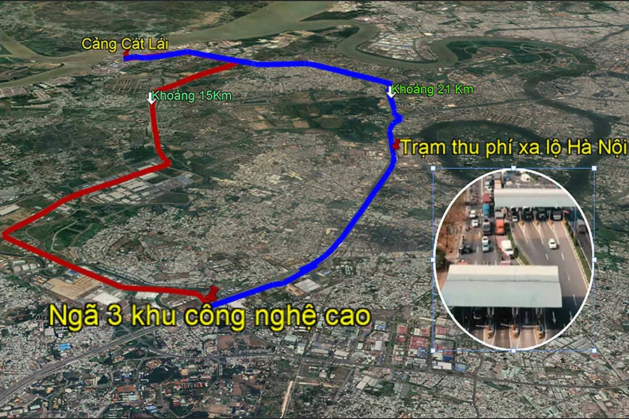 Với việc chạy xuyên qua Khu công nghệ cao TP.HCM, tài xế, nhà xe sẽ tiết kiệm nhiên liệu, né kẹt xe và không phải tốn tiền mua vé qua trạm thu phí. Ảnh: TẤN LỰC Với việc chạy xuyên qua Khu công nghệ cao TP.HCM, tài xế, nhà xe sẽ tiết kiệm nhiên liệu, né kẹt xe và không phải tốn tiền mua vé qua trạm thu phí. Ảnh: TẤN LỰC