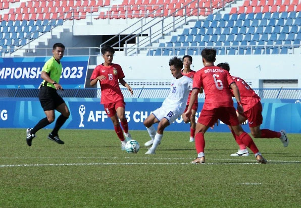 Philippines trong trận hòa Lào 2-2 dù có hai lần vượt lên dẫn trước. Ảnh: CTV