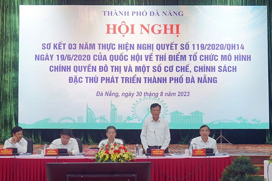 TP Đà Nẵng sơ kết ba năm thực hiện Nghị quyết 119/2020 của Quốc hội. Ảnh: TẤN VIỆT