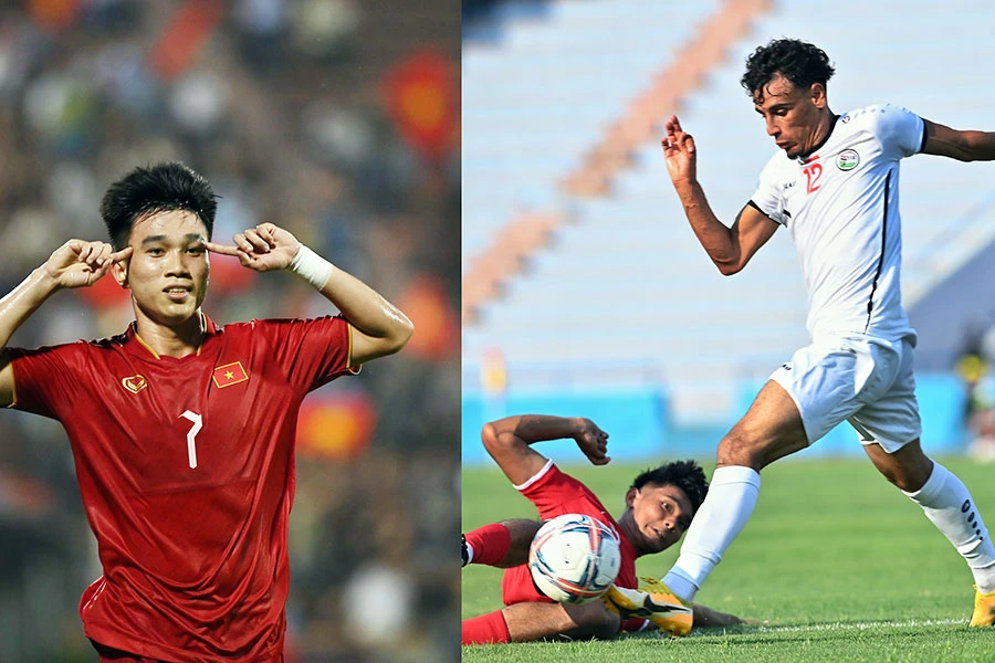 U-23 Việt Nam với Lê Văn Đô (trái) sẽ chạm trán với U-23 Yemen từng thắng dễ Singapore 3-0. Ảnh: HẢI THỊNH