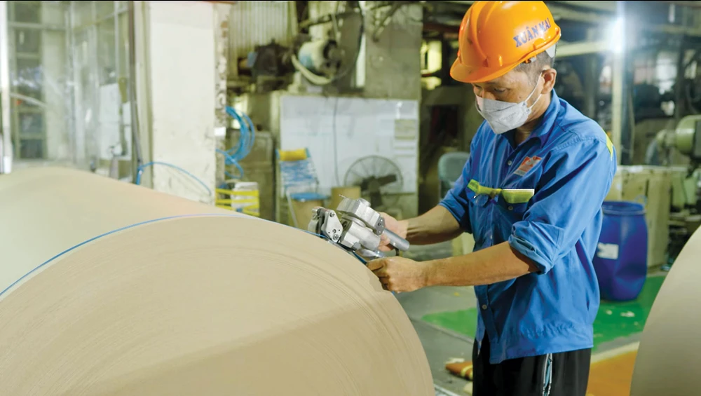 Khoảng 80%-90% các công đoạn sản xuất của Công ty TNHH Giấy Xuân Mai đã đạt tiêu chuẩn xanh hóa. Ảnh: CTV