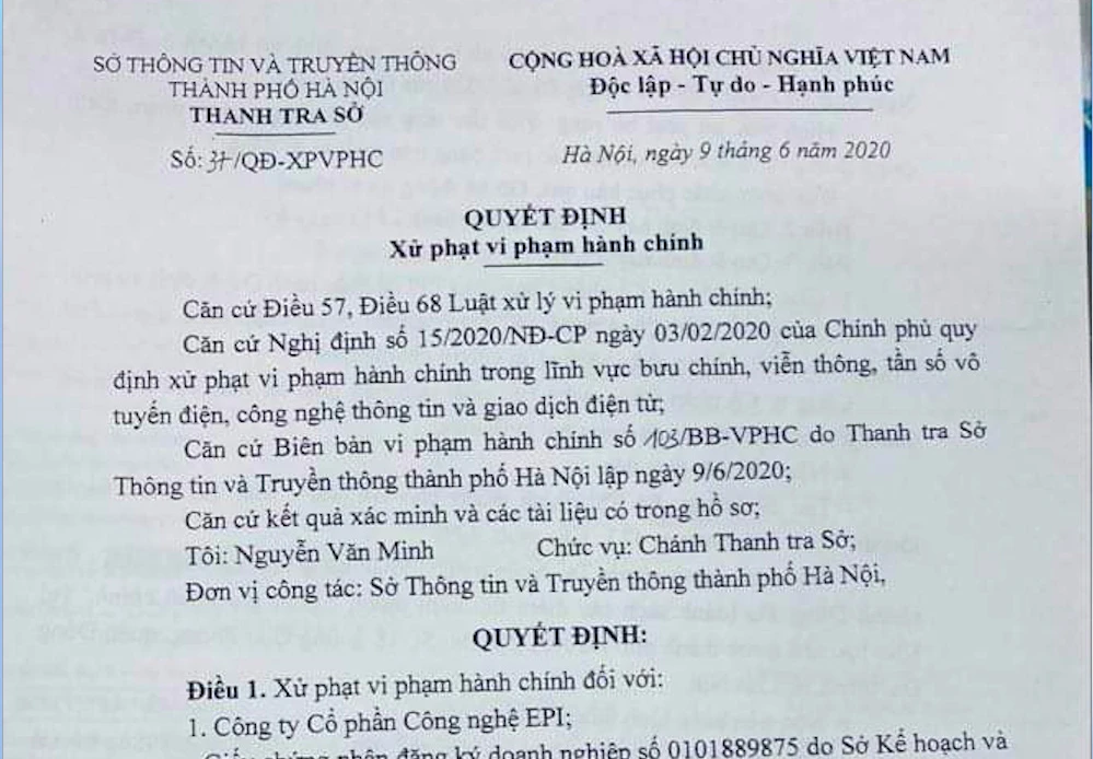 Bị phạt 25 triệu do đưa tin sai về Thứ trưởng Bộ công an ảnh 1