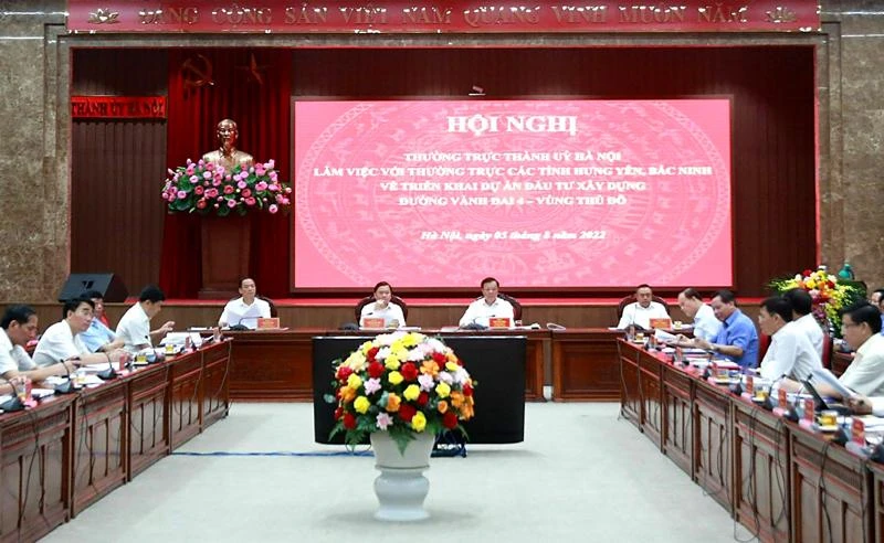 Thường trực Thành ủy Hà Nội làm việc với Thường trực Tỉnh ủy Hưng Yên, Bắc Ninh về triển khai dự án đầu tư xây dựng đường Vành đai 4 - Vùng Thủ đô